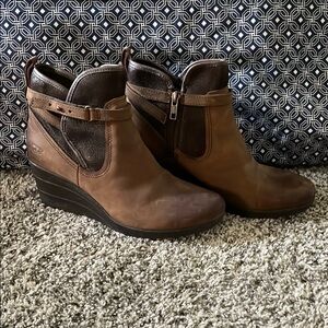 UGG Brown Ankle Booties with Wedge Heel